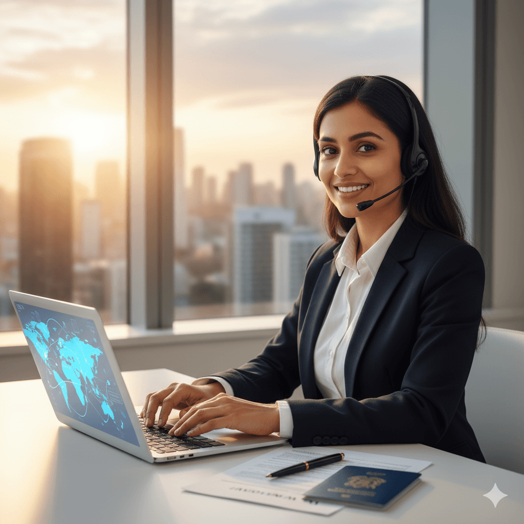 Professional team working together